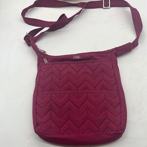Lug Pink Quilted Crossbody Nylon Bag for everyday or travel. MCB3765